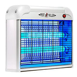 Indoor Electric Bug Zapper, 2800V Powerful Flying Insect Mosquito Killer w/ 20W Blue Light Attract, Plug-in Pest Control Machine for Moth, Fruit Fly, Fungus Gnat, Garage Bug Catcher/Eliminator/Trap