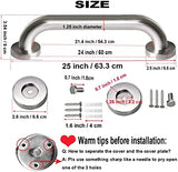 2 Pack 24 Inch Shower Grab Bar, iMomwee Satin Brushed Nickel Stainless Steel Bathroom Grab Bar Handle,Shower Balance Bar,Safety Hand Rail Support,Handicap Elderly Senior Assist Handle(1.25" Diameter)