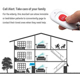 Caregiver Pager, FullHouse Wireless Call Button SOS Alert Nurse Calling Elderly Fall Help System for Patient/Disabled Monitoring at Home, IP55 Waterproof