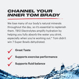 TB12 Electrolyte Supplement Powder for fast hydration by Tom Brady - Natural, easy to mix powder. Low Sugar, Low Calorie, Dairy Free, Vegan. Magnesium, Sodium, Potassium, Zinc. (Blueberry Pomegranate)