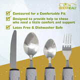 BodyHealt Easy Grip Adaptive Utensils - Weighted Utensils for Elderly, Disabled & Handicapped. Knives Forks & Spoons Set for Arthritis, Parkinsons Aid, Hand Muscle Weakness & Stroke Recovery Equipment