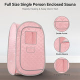 Smartmak Portable Sauna Tent, Foldable One Person Full Body Spa for Detox Therapy Without Steamer - LightPink