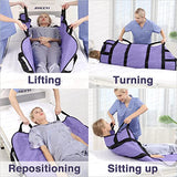 ZHEEYI Positioning Bed Pad with Reinforced Handles 43" x 36" Patient Transfer Sheet Aid Assistant for Body Lifting, Turning, Repositioning, for Elderly, Incontinence, Caregiver, Purple