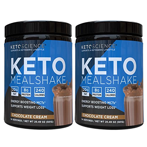 Keto Science Ketogenic Meal Shake, Energy Boosting MCTs, Supports Weight Loss, Keto and Paleo Friendly, Chocolate Cream Flavor, 28 Servings,1.28 Pound (Pack of 2)