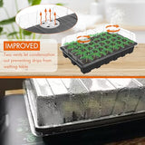 Gardzen 10-Set Garden Propagator Set, Seed Tray Kits with 400-Cell, Seed Starter Tray with Dome and Base 15" x 9" (40-Cell Per Tray)