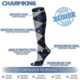 CHARMKING Compression Socks for Women & Men (8 Pairs) 15-20 mmHg Graduated Copper Support Socks are Best for Pregnant, Nurses - Boost Performance, Circulation, Knee High & Wide Calf (S/M, Multi 18)