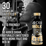 Jocko Mölk Vanilla Protein Shakes – Naturally Flavored Protein Drinks, KETO Friendly, No Added Sugar, 30g Grass Fed Protein - Protein Shakes Ready to Drink, 12 FL Oz, 12pk