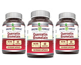 Amazing Nutrition Quercetin 800 Mg with Bromelain 165 Mg Veggie Capsules Supplement | Non-GMO | Gluten Free | Made in USA | Suitable for Vegetarians (120-3 Pack)