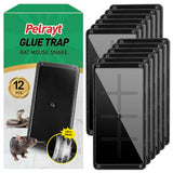 Pelrayt Rat & Mouse Traps 12-Pack - for House Indoor Outdoor, Pre-Baited Heavy Duty Non-Toxic Bulk Glue Boards，Easy to Set, Snake, Mice, Spider Pet Safe Pest Control