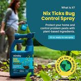 Sunday Nix Ticks - Tick Control Spray - Ready-to-Use Bug Spray - Concentrated Cedar Oil - Helps Kill Ticks, Tick Larvae, Fleas, and Mosquitos - Lasts up to 4 Weeks - 32 Fl Oz