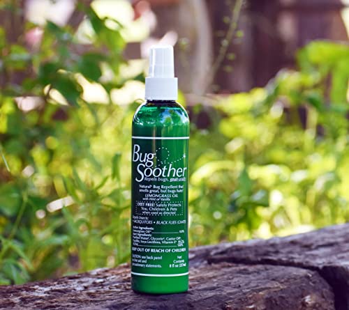 Bug Soother Spray (2, 8 oz) - Natural Insect, Gnat and Mosquito Repellent & Deterrent - Safe Bug Spray for Adults, Kids, Pets, & Environment - Made in USA - Includes 1 oz. Travel Size