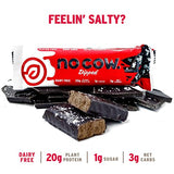 No Cow Chocolate Dipped Protein Bars, 20g Plant Based Vegan Protein, Keto Friendly, Low Sugar, Low Carb, Low Calorie, Gluten Free, Naturally Sweetened, Dairy Free, Non GMO, Kosher, Chocolate Sea Salt, 12 Pack