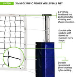 Champion Sports Official Volleyball Net Set, Olympic-Sized 32 x 3 ⅛ feet, 3mm Nylon Netting, for Tournament Play - Durable, Professional Volleyball Nets - Premium Volleyball Training Equipment