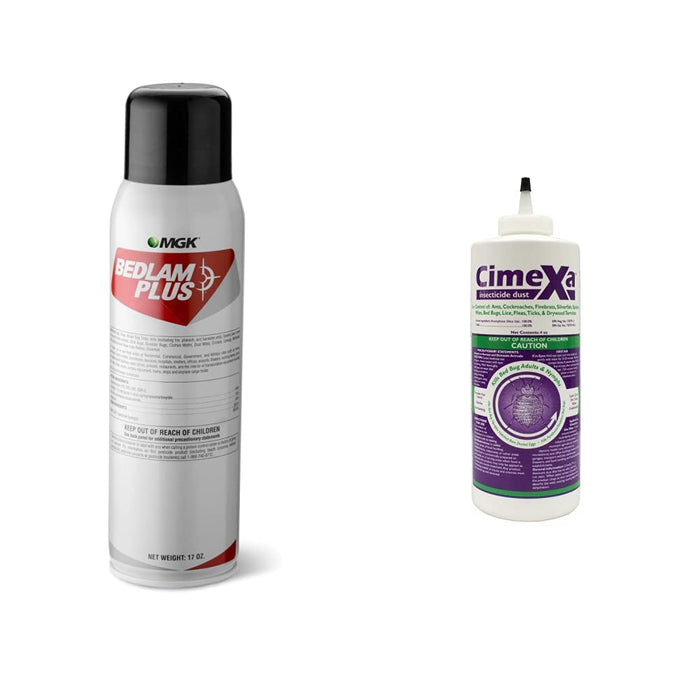 MGK Bedlam Plus Bed Bug Aerosol (17oz, 1 can) and Rockwell Labs CimeXa Dust Insecticide, White