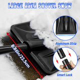 Snow Shovel - 3 Section Extension Snow Shovel for Car Driveway, Assemblable Snow Removal Shovel with D Shaped Handle for Car Garden Camping Snowman Playing and Emergency (Black)