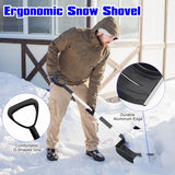 Snow Shovel, Snow Shovel for Driveway, Large Portable Ergonomic Snow Shovel with D-Grip Handle and Metal Blade Edge, 48-Inch Detachable Snow Shovel for Car, Truck, Garden, Camping