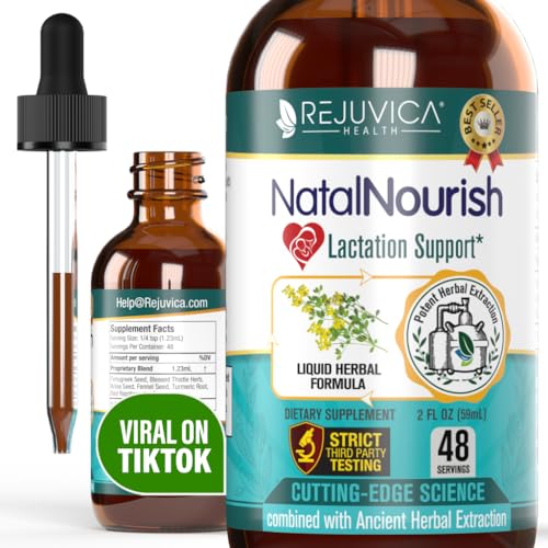 Rejuvica Health NatalNourish - Advanced Lactation Support Supplement - Liquid Delivery for Better Absorption - Fenugreek, Blessed Thistle, Anise, Fennel & More!