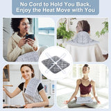 SuzziPad Microwavable Heating Pads for Cramps, 7x18 Rice Heating Pad Microwavable for Neck & Shoulder Pain Relief, Heat Pads for Back Pain Relief, Aches, Cramps, Moist Heat Pack, Rose Gray