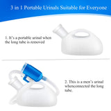 Portable Urinals for Men, OOCOME Men Urinal Bottle Spill Proof Reusable Male Pee Bottle Camping Toilet Thicken Men's Potty 2000 ml 45.2" Long Tube with Lid
