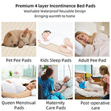 Bed Pads for Incontinence Washable Waterproof,Reusable Extra Large Bamboo Fiber Pee Pads for Adult's,Women,Elderly,39x55inch