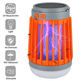 2pack Solar Bug Zapper Light Bulb,3 in 1 Mosquitoes Killer USB Rechargeable Camping Light Flashlight,IPX6 Waterproof Portable Light Bulb Zapper for Doorway,Corridor,Balcony,Patio (Orange)