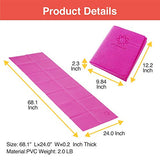 Primasole Folding Yoga Travel Pilates Mat Foldable Easy to carry to Class Beach Park Travel Picnics 4mm thick Azalea Pink Red Color PSS91NH027A