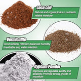 Mushroom Substrate - Dry 1.1lbs Coco Coir & 1.1lbs Vermiculite & 0.22lb Gypsum, CVG Mix Kit for Mushroom Growing, Produces 10 Pounds of Premium Substrate Manure