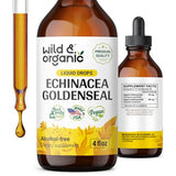 Echinacea Goldenseal Drops - Organic Echinacea Goldenseal Root Liquid Extract - Herbal Supplement - Vegan, Alcohol Free Tincture - 4 fl oz