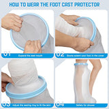 TANGKA Waterproof Leg Cast Cover for Shower, with New Upgraded Non-Slip Padding Bottom, Reusable Sealed Watertight Foot Protector to Keep Wound & Bandages Dry, Perfect Fit for Leg Foot Ankle