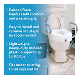 Carex EZ Lock Raised Toilet Seat with Handles, 5 Inch Elevated Handicap Toilet Seat Riser with Arms, Fits Most Toilets