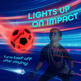 GlowCity Glow in The Dark Soccer Ball- Light Up, Indoor or Outdoor Soccer Balls with 2 LED Lights and Pre-Installed Batteries - Gift Ideas for Teen Boys and Girls (Youth (Size 4) - Red)