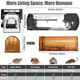 IIWEY Humane Mouse Traps, 8.9 inches Enlarged No Kill Rat Trap, Reusable Catch and Release Mice Traps, Pet and Children Friendly Mouse Trap That Work (2 Pack)