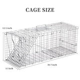 Meibangzz Animal Traps,Live Animal Trap for Cats,Rabbits, Squirrels,cat Trap for Stray Cats, Live Traps for Raccoons, Stainless Steel Foldable with Pedal Triggers (32 x 11 x 12.6 inches)