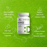 Ultra Strength HMB Supplements 1000mg Per Serving, 300 Capsules | Third Party Tested | Supports Muscle Growth, Retention & Lean Muscle Mass | Fast Workout Recovery