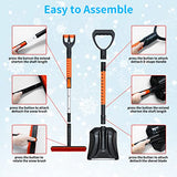 Snow Shovel Brush Removal Tools - 3 in 1 Retractable Car Snow Shovel, Rotatable Snow Brush, Ice Scraper, Car Winter Kit, Portable Emergency Snow Removal Shovel Snow Brush for Car Truck Camping Outdoor