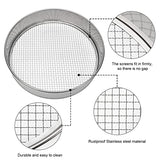 Soil Sieve Garden Potting Riddle Sieve Stainless Steel Soil Sieve Set, With 5 Interchangeable Filter Mesh Sizes 3,6,9,10,12mm and Bonus Spade