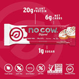 No Cow Dipped High Protein Bars, Frosted Gingerbread Cookie, 20g Plant Based Vegan Protein Snacks, Keto Friendly, Low Sugar, Low Carb, Low Calorie, Gluten Free, Naturally Sweetened, Dairy Free, Non GMO, Kosher, 12 Pack