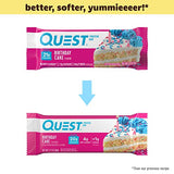 Quest Nutrition Birthday Cake Protein Bars, High Protein, Low Carb, Gluten Free, Keto Friendly, 12 Count