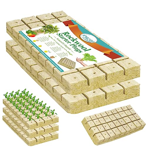 Legigo 1.2" Rockwool Grow Cubes Starter Plugs- Rockwool Stonewool Planting Cubes for Seed Starter Soilless Cultivation Hydroponics, Cuttings, Soilless Culture Plant Propagation(6 Sheet,216plugs Total)