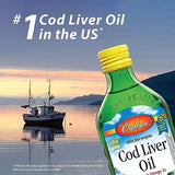 Carlson - Cod Liver Oil, 1100 mg Omega-3s, Plus Vitamins A and D3, Wild Caught Norwegian Arctic Cod Liver Oil, Sustainably Sourced Nordic Fish Oil Liquid, Green Apple, 250 mL (8.4 Fl Oz)