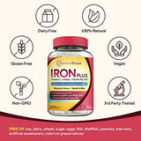 Doctor's Recipes Iron Supplement, with Vitamin C, B6, Folate & B12, Non-Constipating, Gentle Iron Pills for Iron Deficiency, Blood & Energy Support, 60 Vegan Capsules