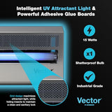 Catchmaster Vector 15, UV Light Fly Traps Indoor for Home, Electric Gnat Traps for House Indoor, Shatterproof Bulbs UV Lamp Fly, Insect & Mosquito Killer, Silent Bug Light for Kitchen, Shed, Garage