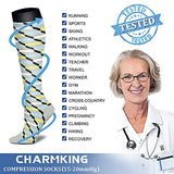 CHARMKING Compression Socks for Women & Men (8 Pairs) 15-20 mmHg Graduated Copper Support Socks are Best for Pregnant, Nurses - Boost Performance, Circulation, Knee High & Wide Calf (L/XL,Multi 10)