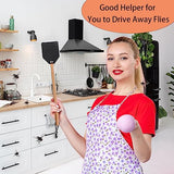 DEBETOOL Indoor Leather Fly Swatter - 2 Pack Long Handle Heavy Duty Fly Swatter with Hanging Rope, Wood Fly Swatter Manual for Kitchen/Home Indoor and Outdoor Flies