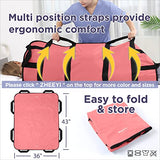 ZHEEYI Multipurpose 43" x 36" Positioning Bed Pad with Reinforced Handles - Reusable & Washable Transfer Sheet for Turning, Lifting & Repositioning - Double-Sided Nylon Fabric, Pink