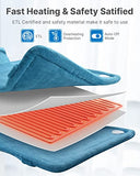RENPHO Weighted Heating Pad for Back Pain Relief, FSA HSA Eligible, 24" x33'' Electric Heat Pads for Neck and Shoulders, Auto Shut Off, Birthday Valentines Day Gifts for Mom Dad, ETL Certified, Blue