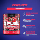 G Fuel PewDiePie Energy Powder, Sugar Free, Clean Caffeine Focus Supplement, Water Mix, Lingonberry Flavor, Focus Amino, Vitamin + Antioxidants Blend - 9.8 oz (40 Servings)