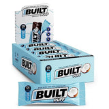 Built Bar 12 Pack High Protein Energy Bars | Gluten Free | Chocolate Covered | Low Carb | Low Calorie | Low Sugar | Delicious Protien | Healthy Snack (Coconut Puff)