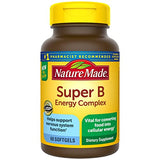 Nature Made Super B Energy Complex, Dietary Supplement for Brain Cell Function Support. 60 Softgelss,-