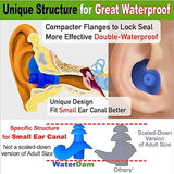 WaterDam A-Series Swimming Ear Plugs Ultra Comfy Great Waterproof Earplugs (Size 2A, Size 2A+2A+2A: Kids Teens Small&Medium Ear Women (Green Orange Blue))